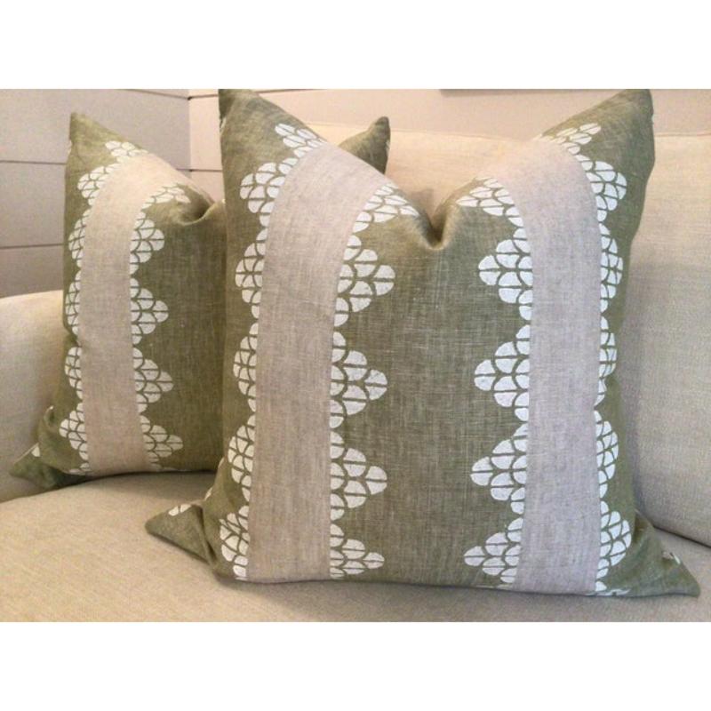 Americano Coppia di cuscini contemporanei Thibaut 