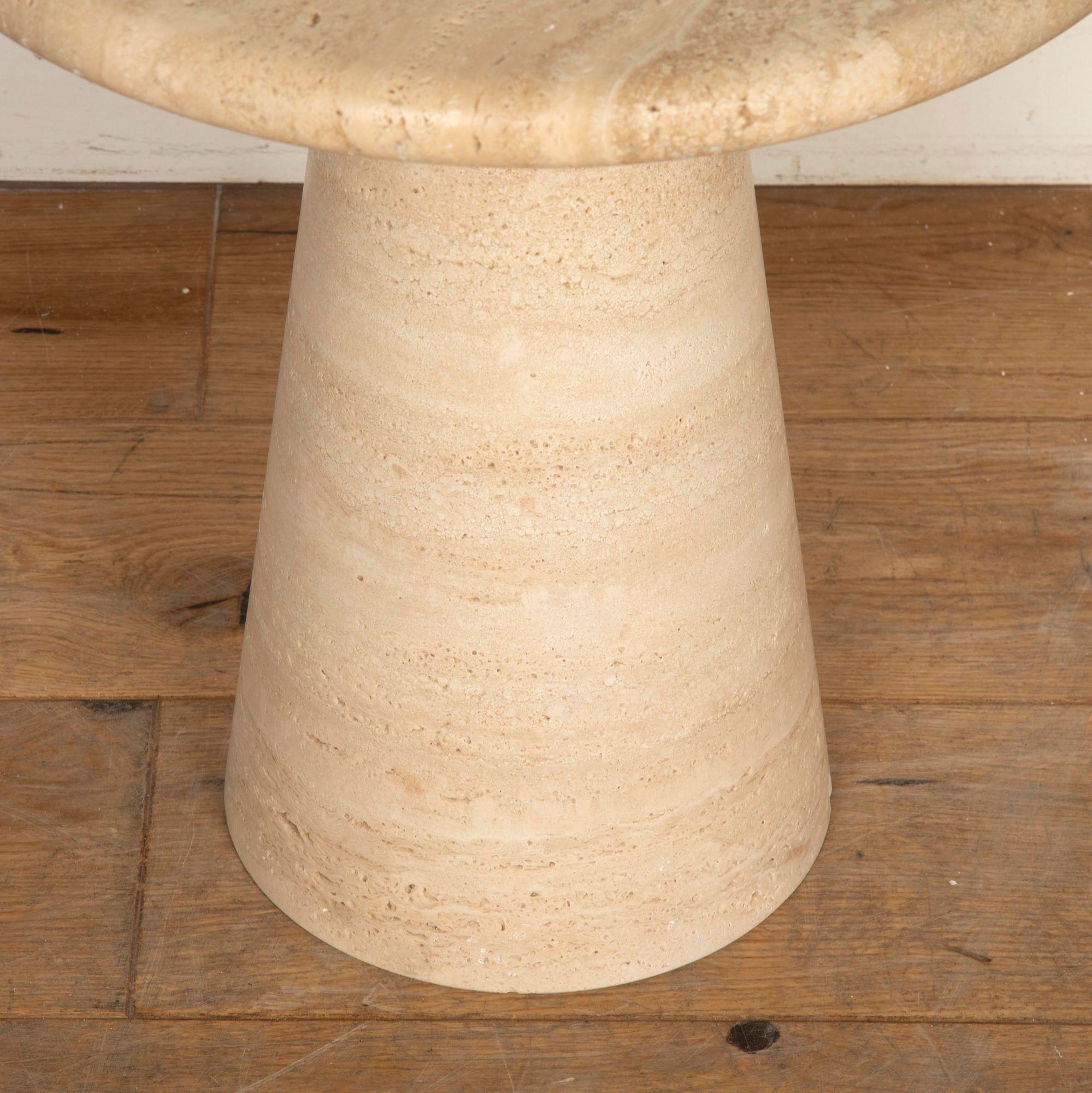 Pair of Contemporary Travertine Side Tables For Sale 1