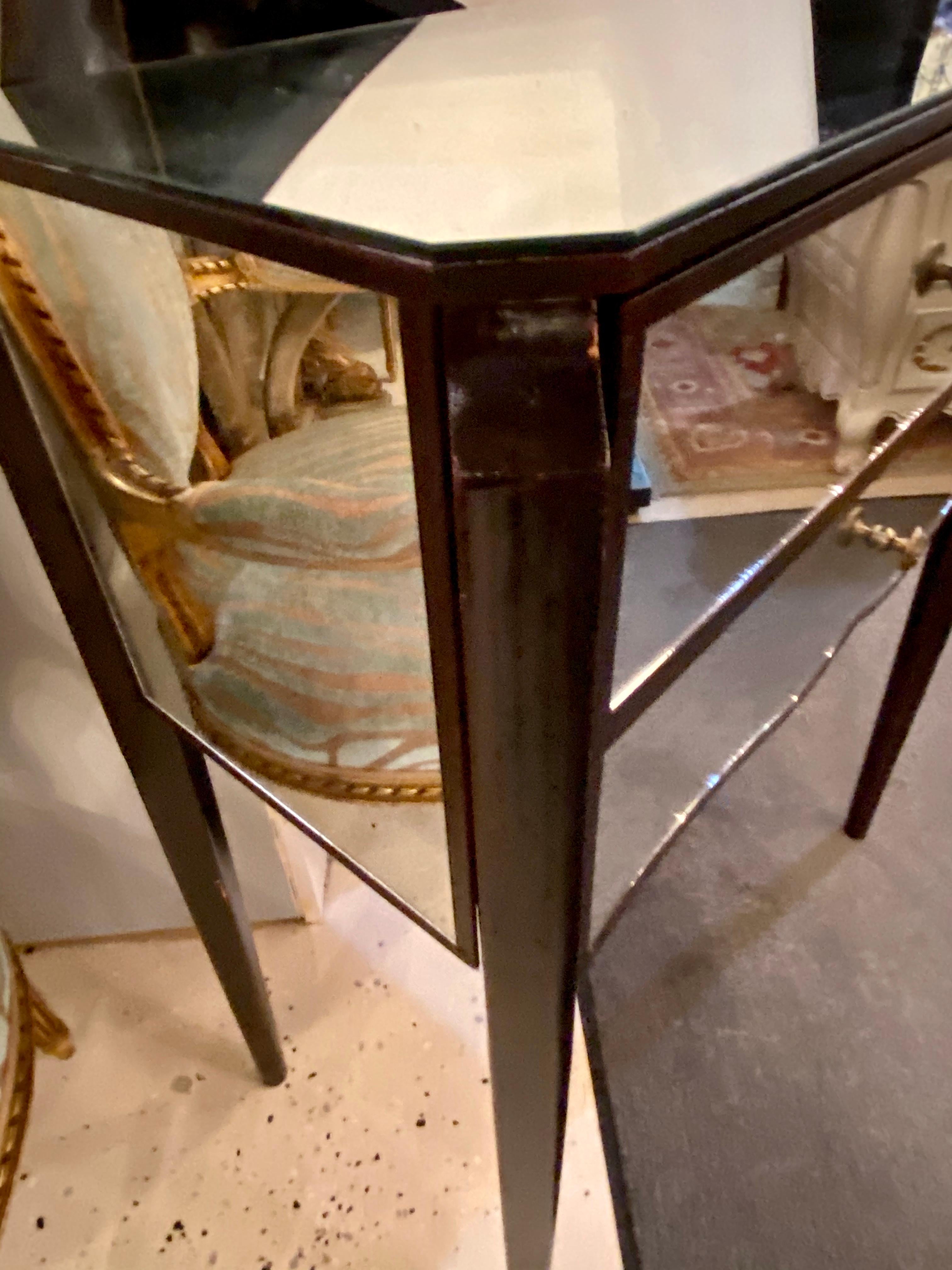 Pair of Contemporary Two-Drawer Mirrored Nightstands or End Tables 6