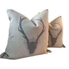 Pareja de Cojines Contemporáneos Tío Buck Cuerno de Marfil