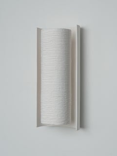 Pair of Contemporary “Galba II” Wall Sconce, Handcrafted in White Plaster