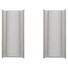 Pair of Sculptural White/ Black/ Bronze  Plaster Wall Sconces ‘Galba II’