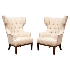 Used Pair Of Contemporary Wing Chairs