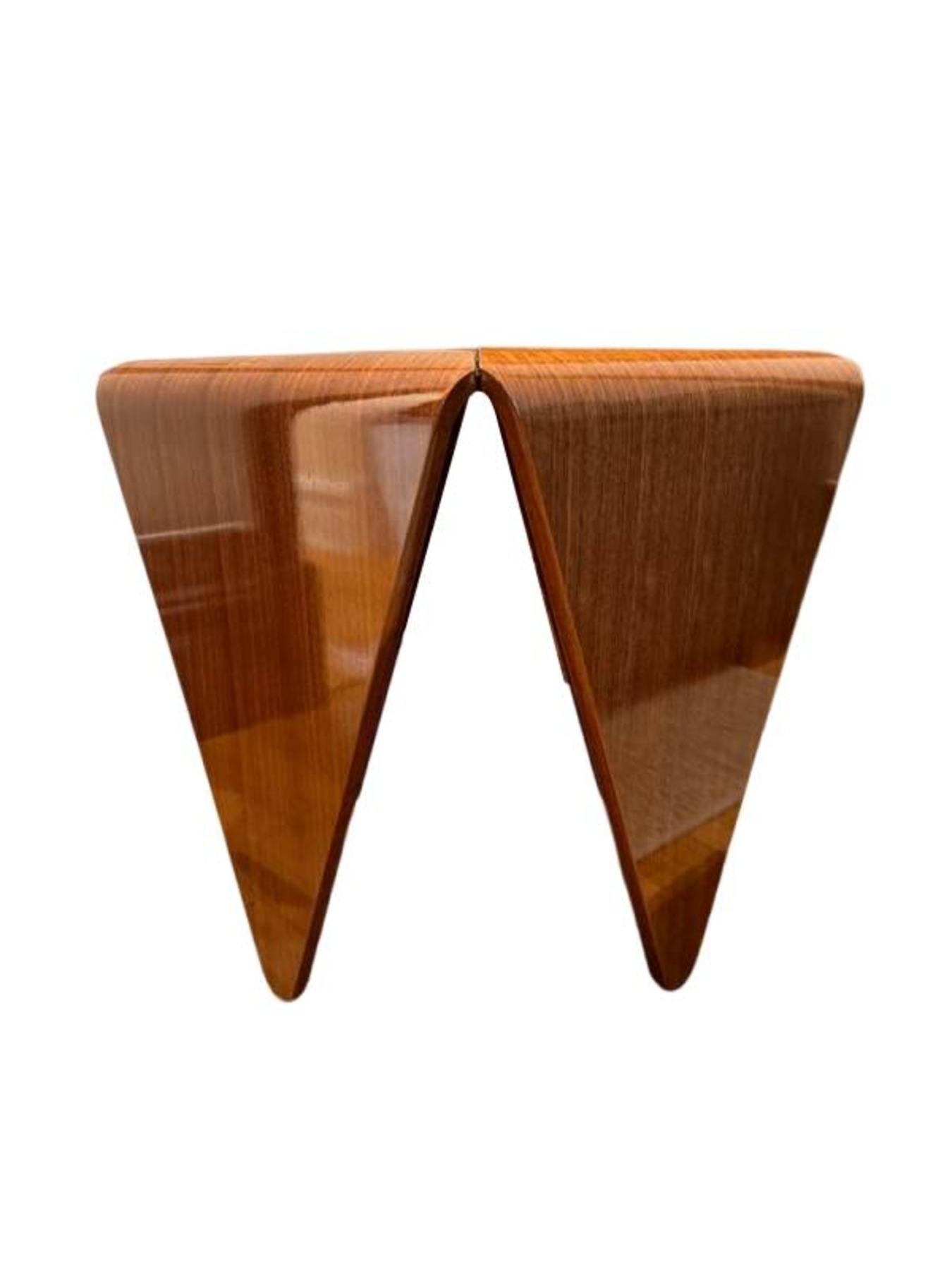 Walnut Pair of Contemporary Wood Side Tables For Sale