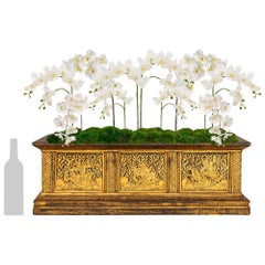 pair of Continental 19th century black Lacquer and Giltwood planters