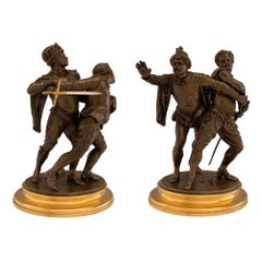 Pair of Continental 19th Century Bronze Statues, Signed E. Guillemin