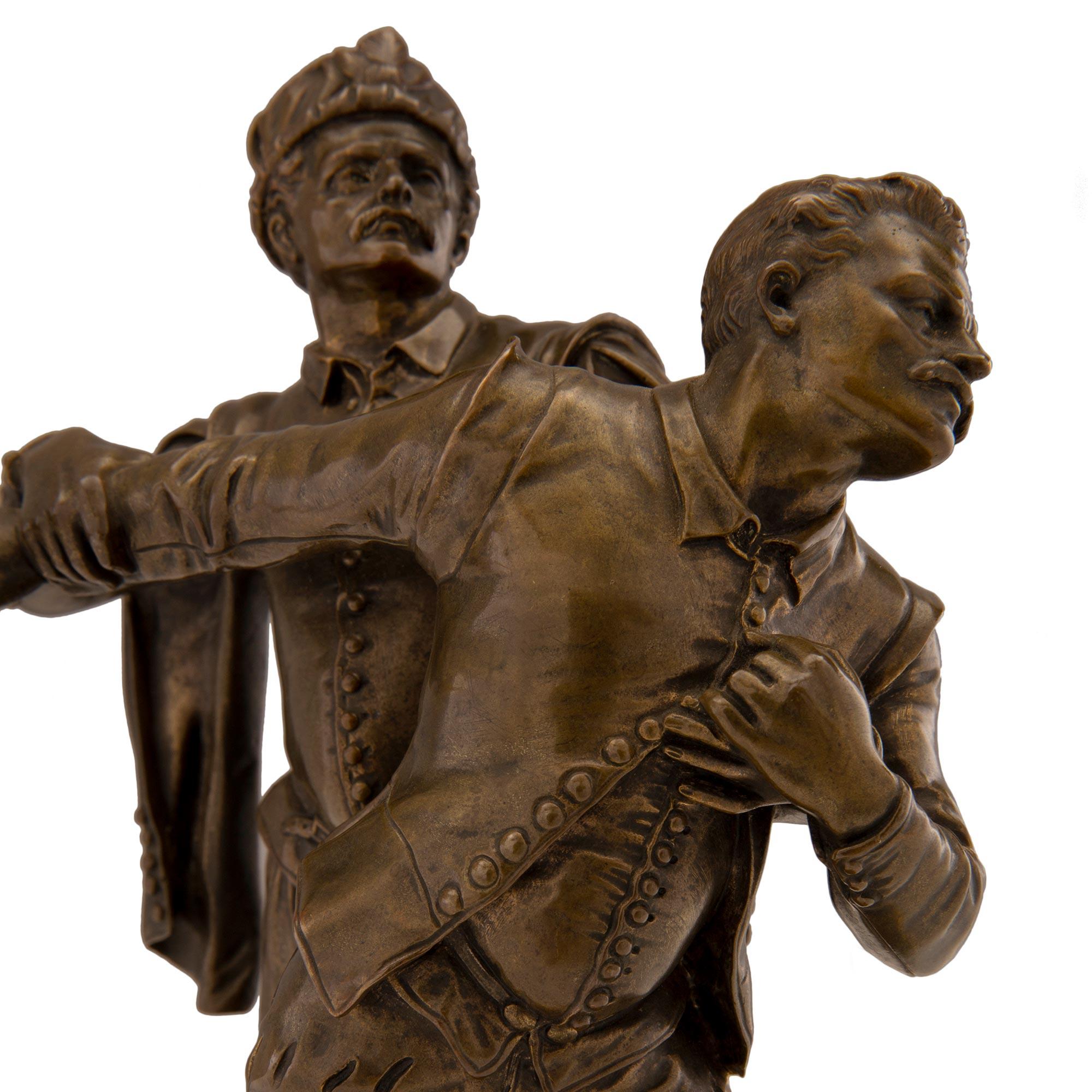 Bronzo Coppia di statue di bronzo continentali del XIX secolo, firmate E. Guillemin in vendita