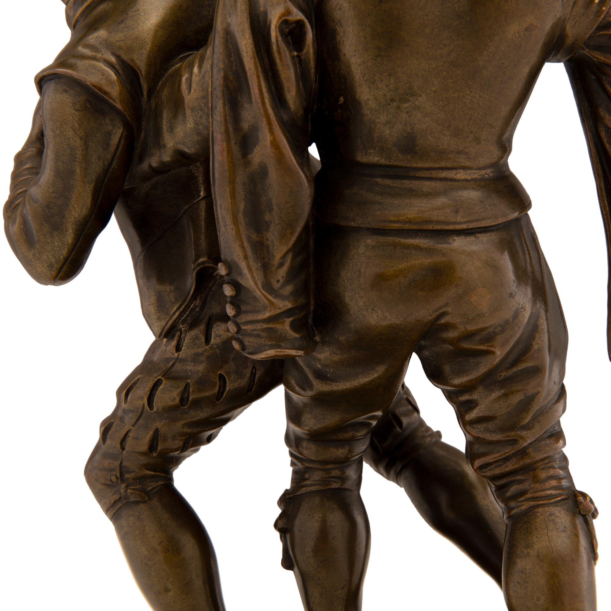 Pair of Continental 19th Century Bronze Statues, Signed E. Guillemin For Sale 3