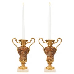 Pair of Continental 19th Century Louis XVI St. Candlestick Vases