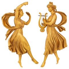 Pair Of Continental 19th Century Louis XVI St. Giltwood Wall Decor