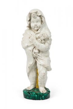 Coppia di figure in maiolica continentale del XIX secolo