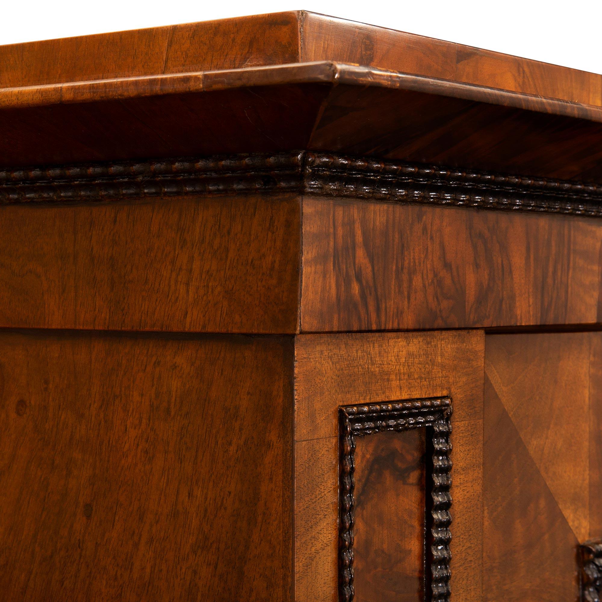 Pair of Continental 19th Century Neo-Classical St. Walnut and Fruitwood Cabinets For Sale 1