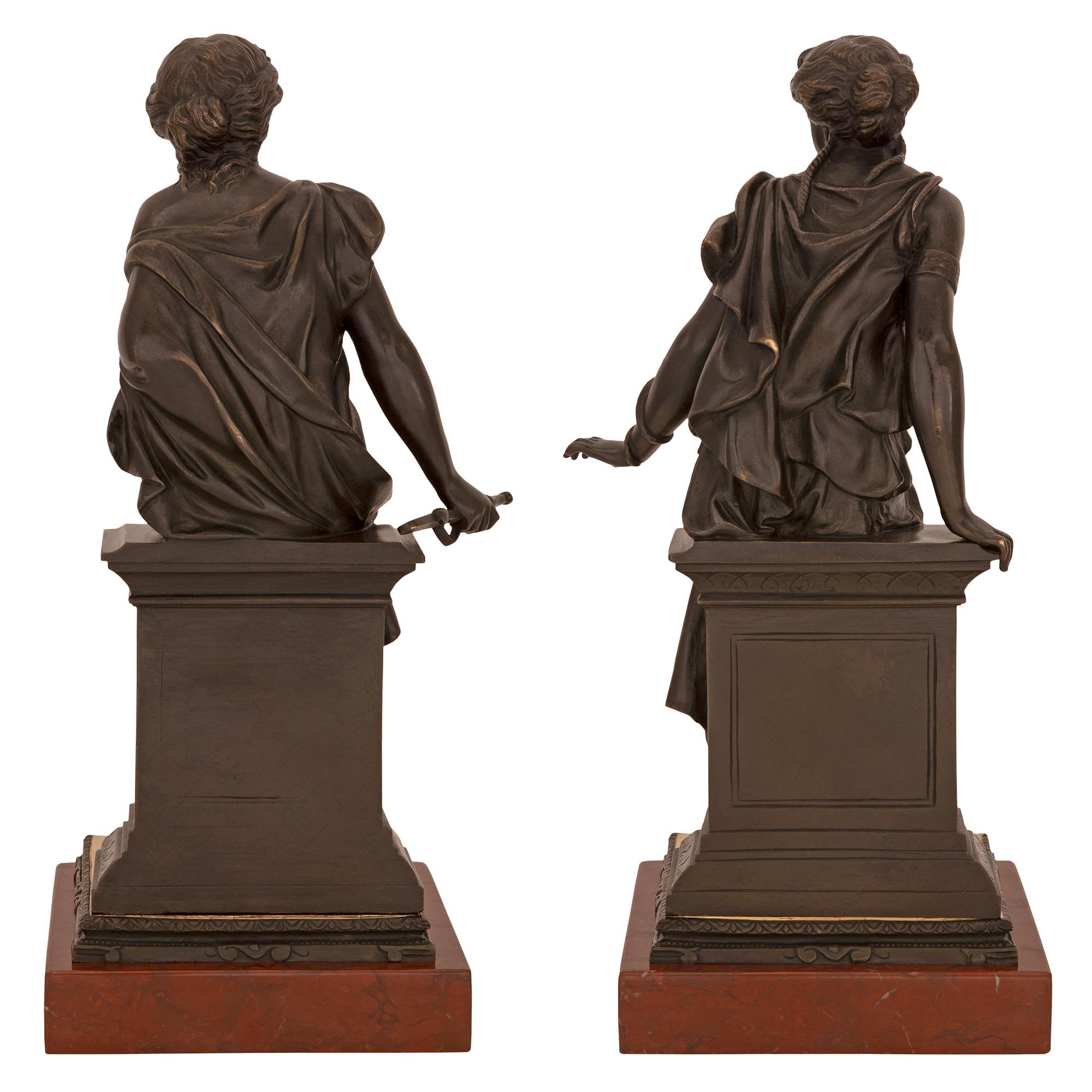 Unknown Pair of Continental 19th Century Neoclassical St. Statues, Signed J. Feiffer For Sale