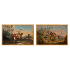 Pair of Continental 19th Century Oil on Canvas Paintings