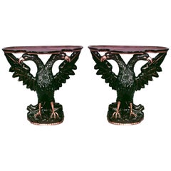 Pair of Continental Double Eagle Gilt Console Tables
