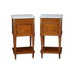 Pair of Continental Bedside Cabinets in Mahogany