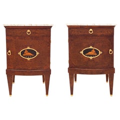 Pair of Continental Biedermeier Style One Drawer One Door Side Tables