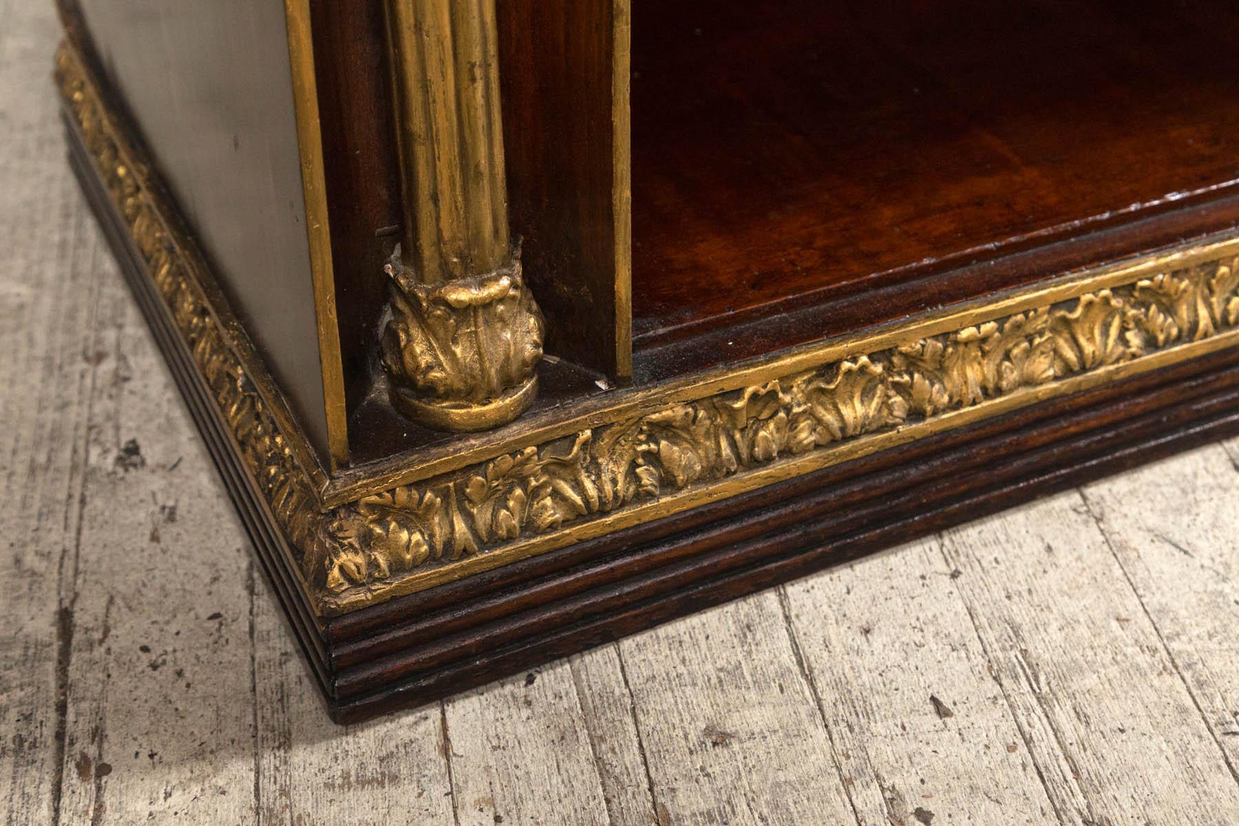 Pair of Continental Book Cabinet with Marble Tops In Good Condition In Woodbury, CT