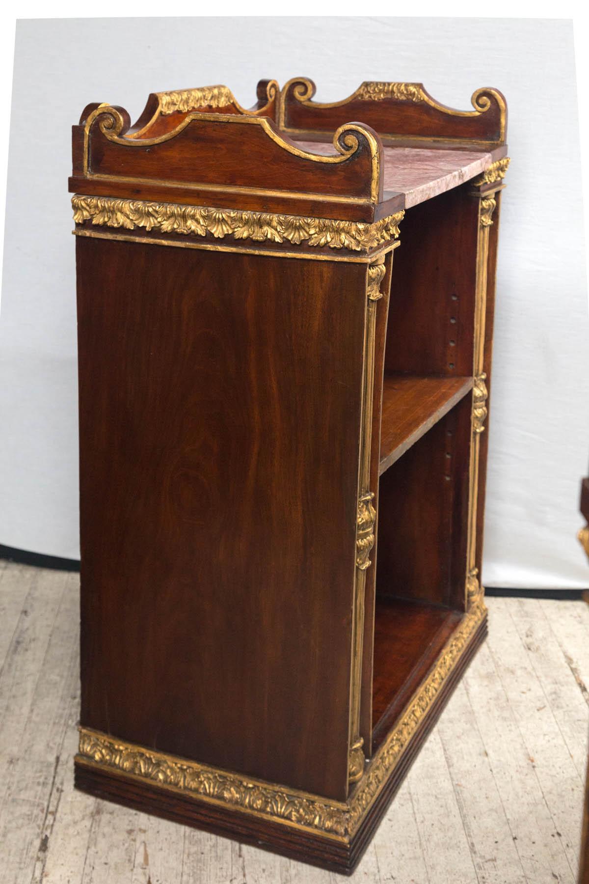 19th Century Pair of Continental Book Cabinet with Marble Tops