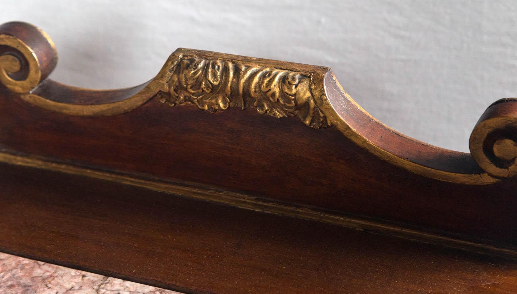 Mahogany Pair of Continental Book Cabinet with Marble Tops