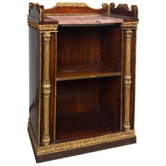 Pair of Continental Book Cabinet with Marble Tops
