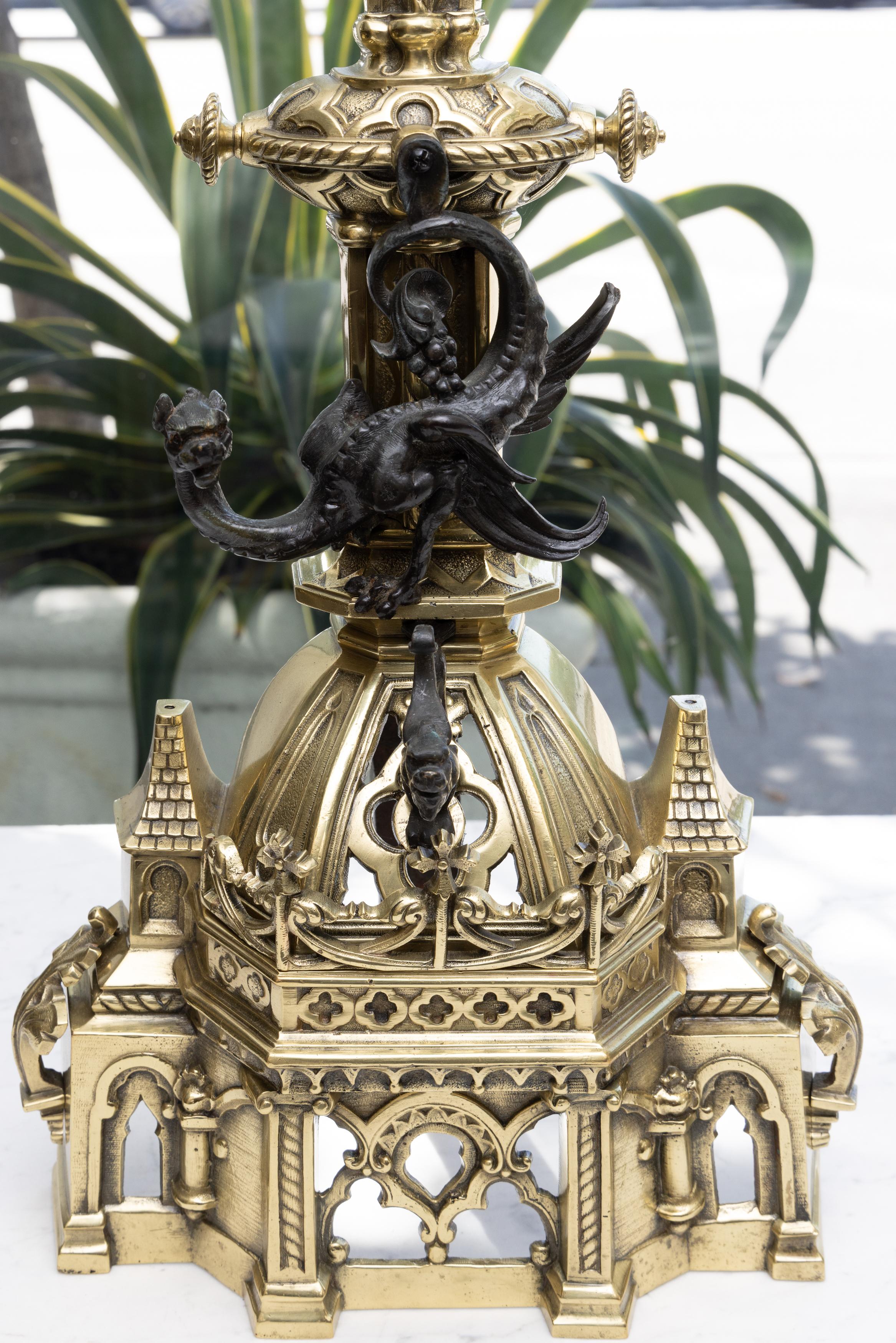 Ottone Coppia di Androni Continentali in ottone e bronzo in vendita