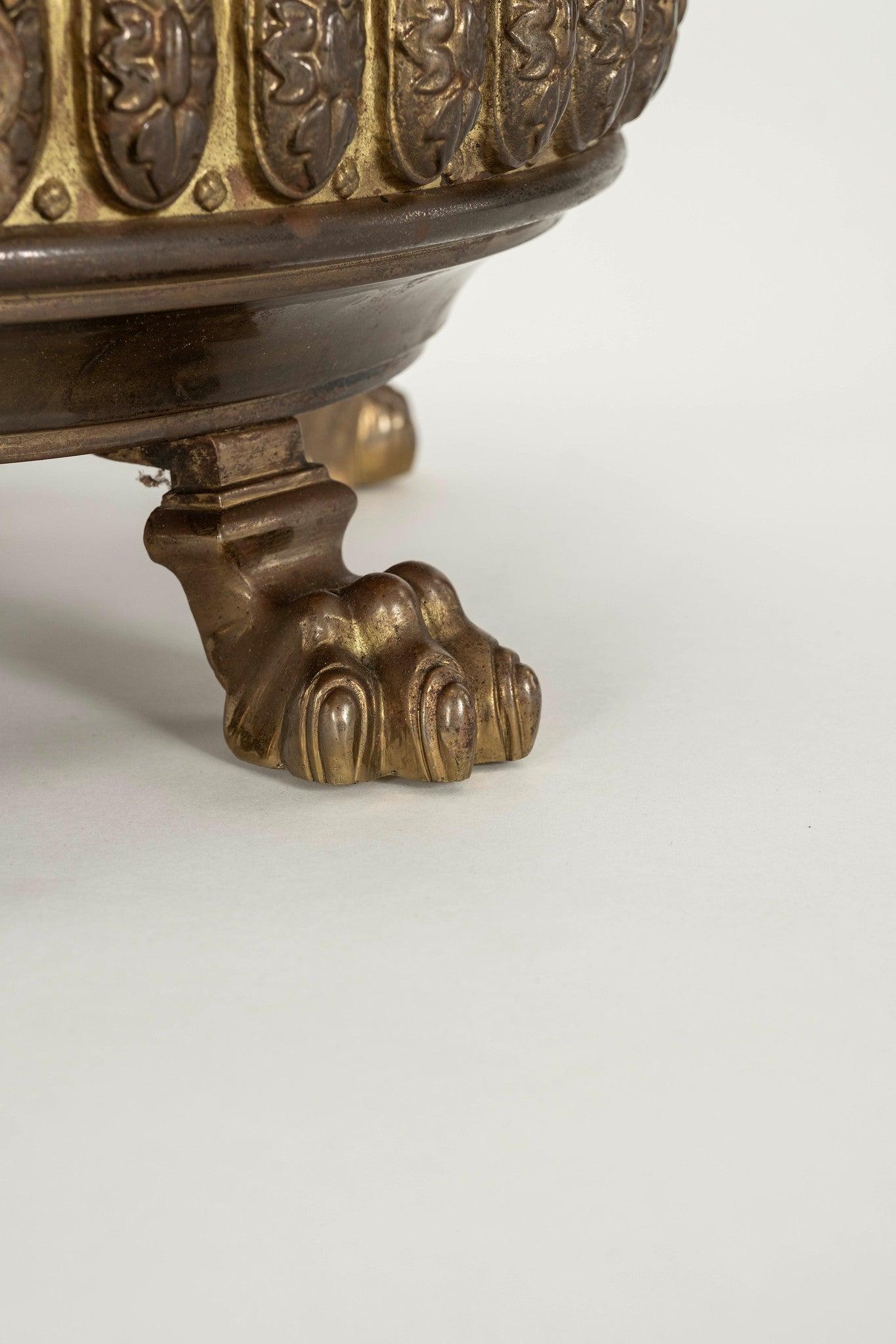 Pair of Continental Brass Jardinieres For Sale 5