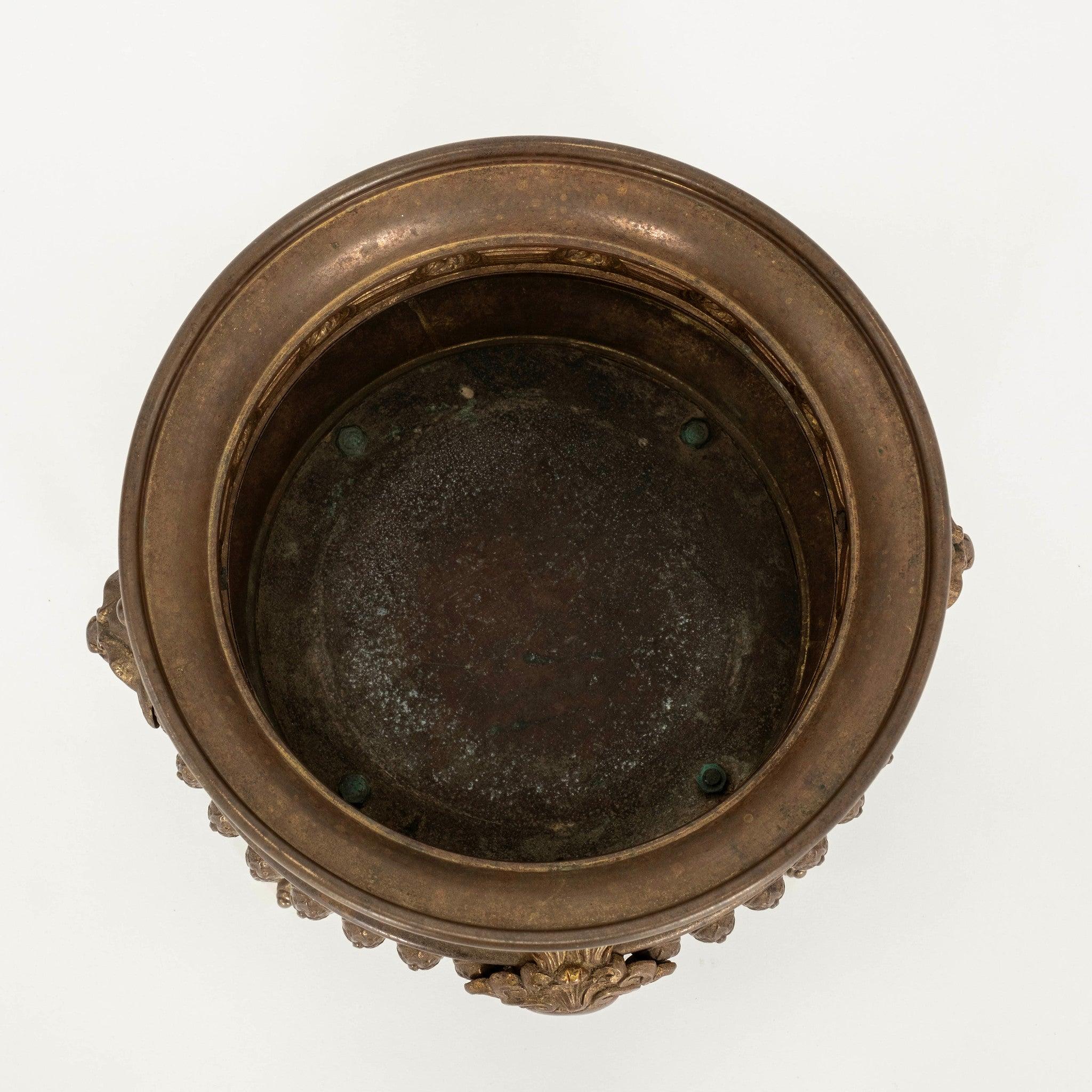 Pair of Continental Brass Jardinieres For Sale 6