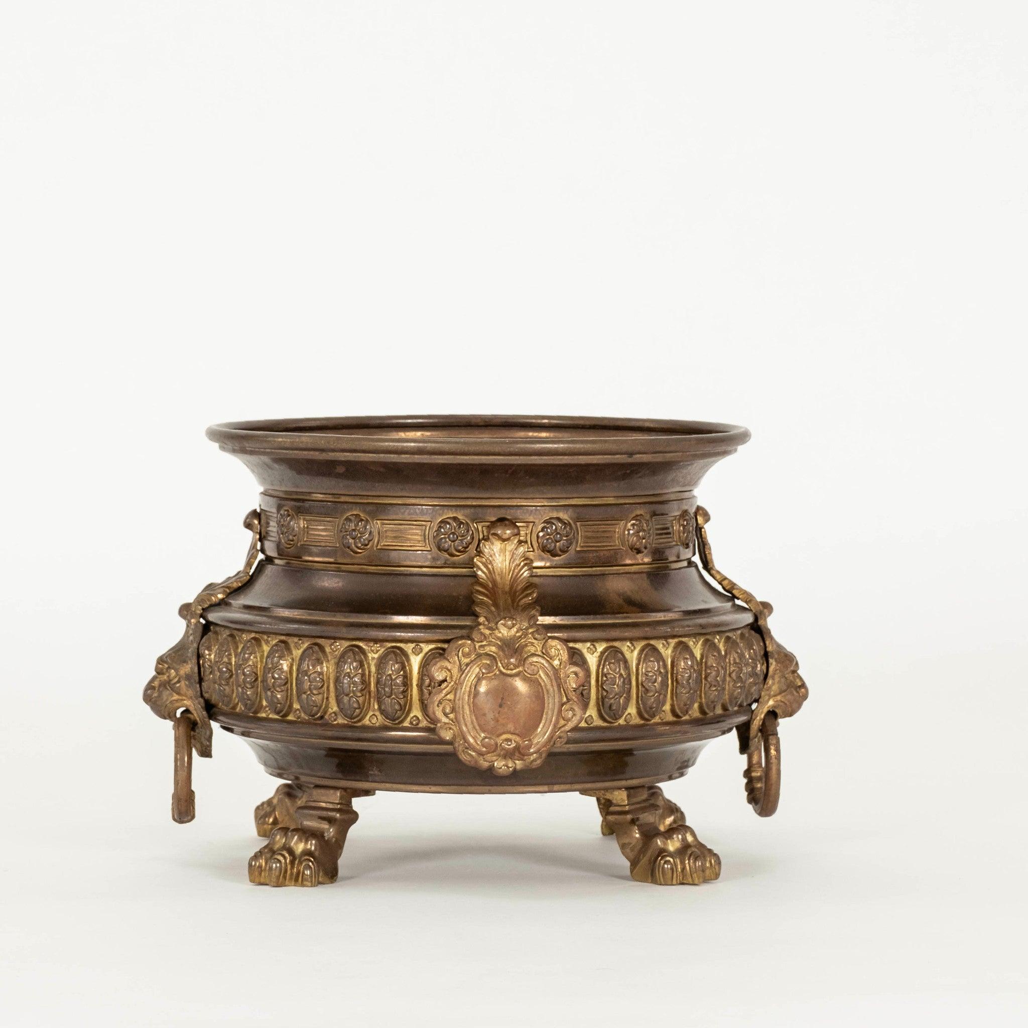 European Pair of Continental Brass Jardinieres For Sale