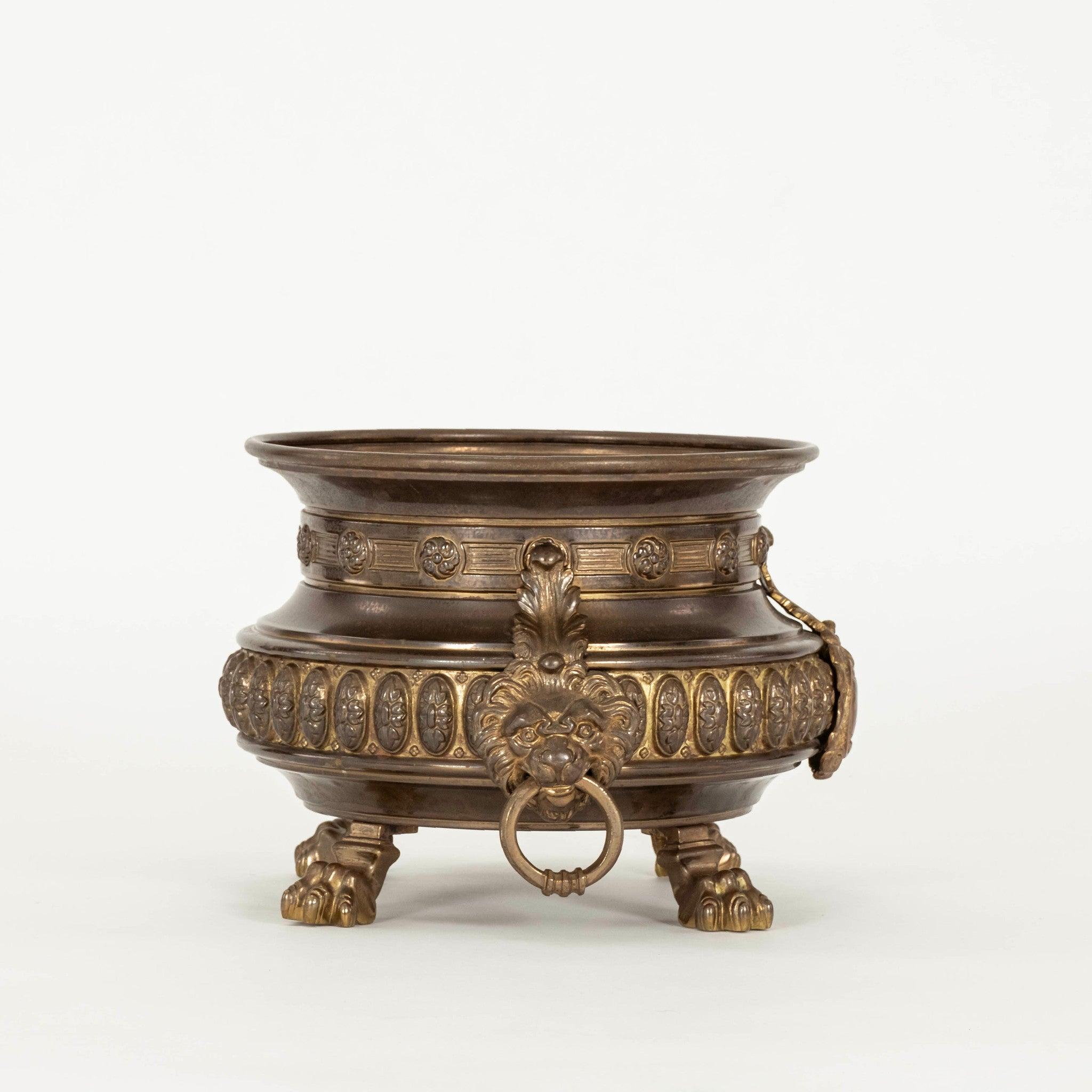 20th Century Pair of Continental Brass Jardinieres For Sale