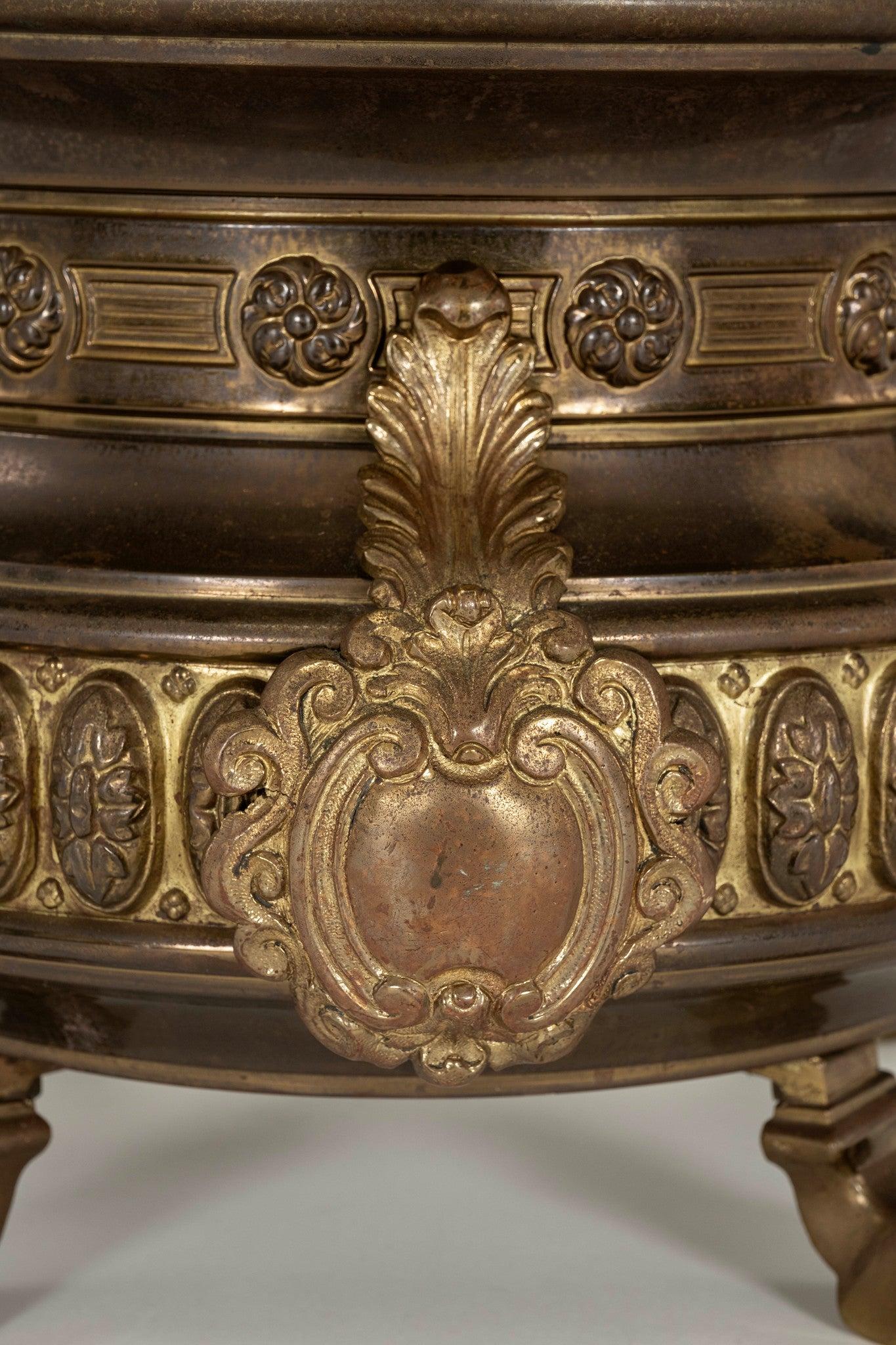 Pair of Continental Brass Jardinieres For Sale 2