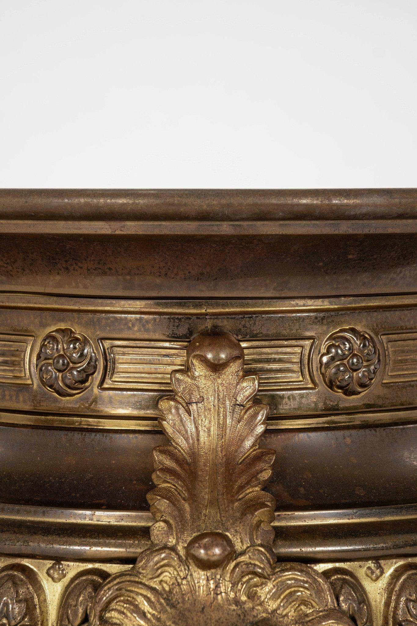 Pair of Continental Brass Jardinieres For Sale 3