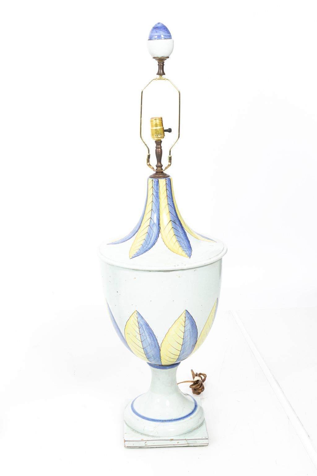 Pair of Continental Ceramic Jar Lamps For Sale 5