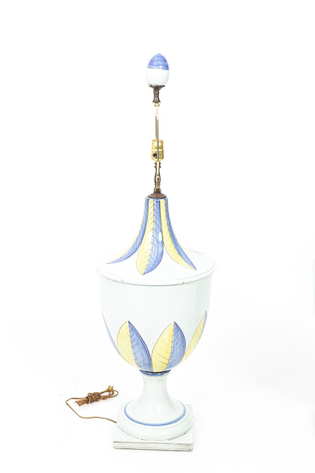 Pair of Continental Ceramic Jar Lamps For Sale 2
