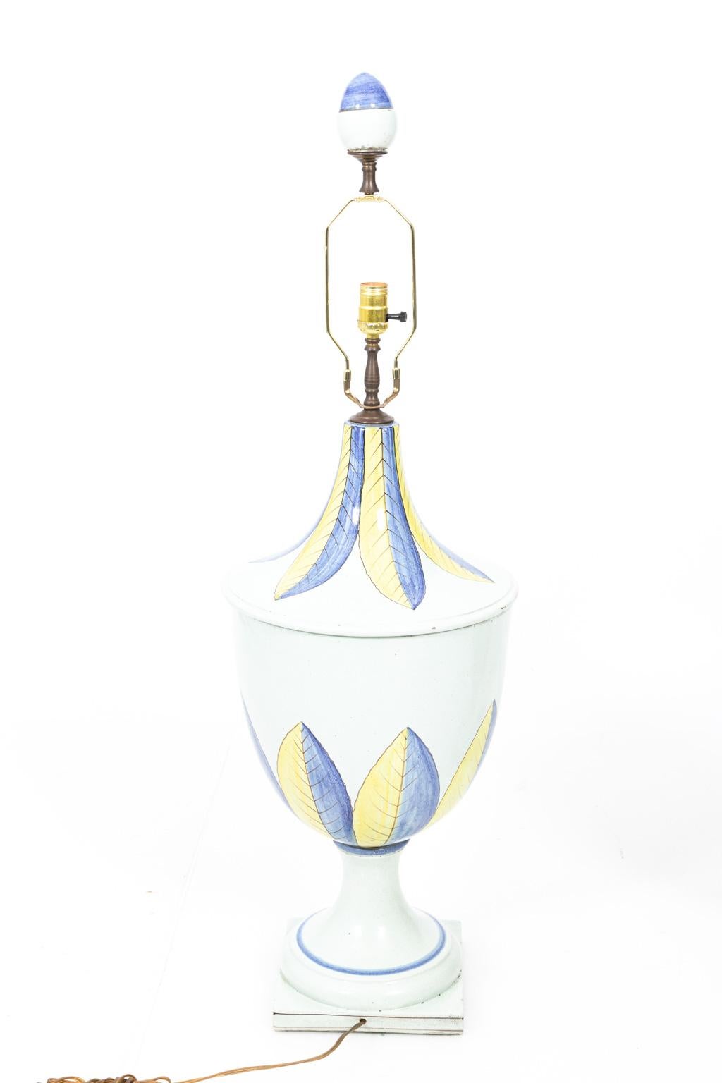 Pair of Continental Ceramic Jar Lamps For Sale 4
