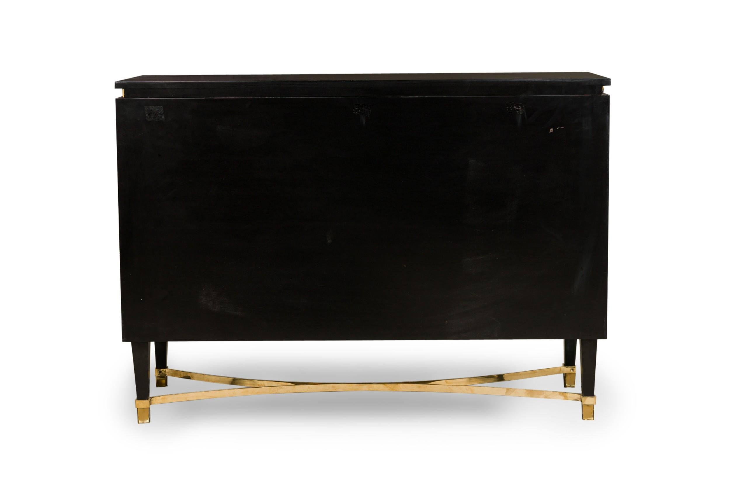 Pair of Continental Ebonized Wood & Bronze Mounted Dressers (Manner of Gucci) For Sale 1