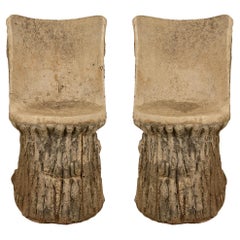 Pair of Continental Faux Bois Chairs