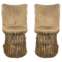 Pair of Continental Faux Bois Chairs