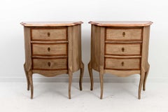 Pair of Continental French Style Chests with Marble Tops