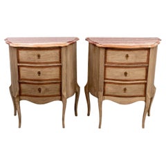 Pair of Continental French Style Chests with Marble Tops