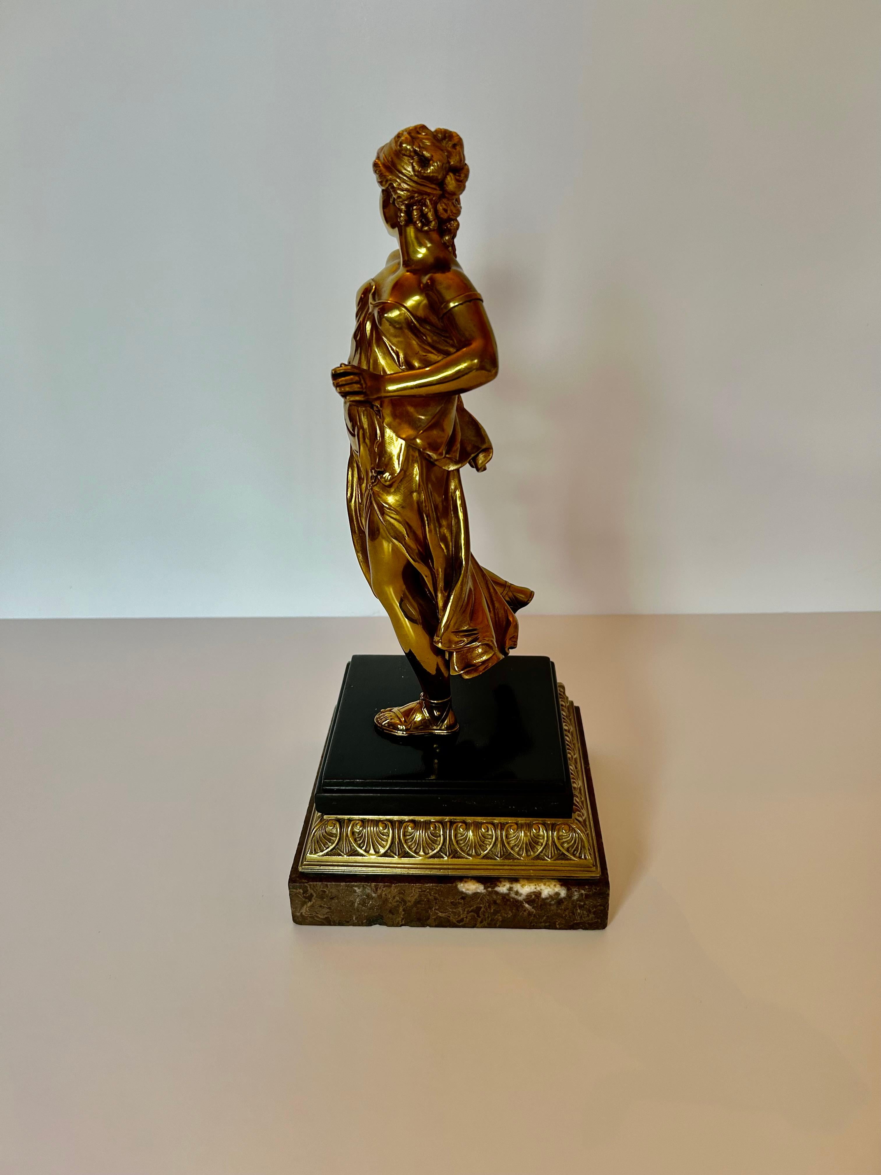 Pair of Continental Gilt Bronze Figures For Sale 9