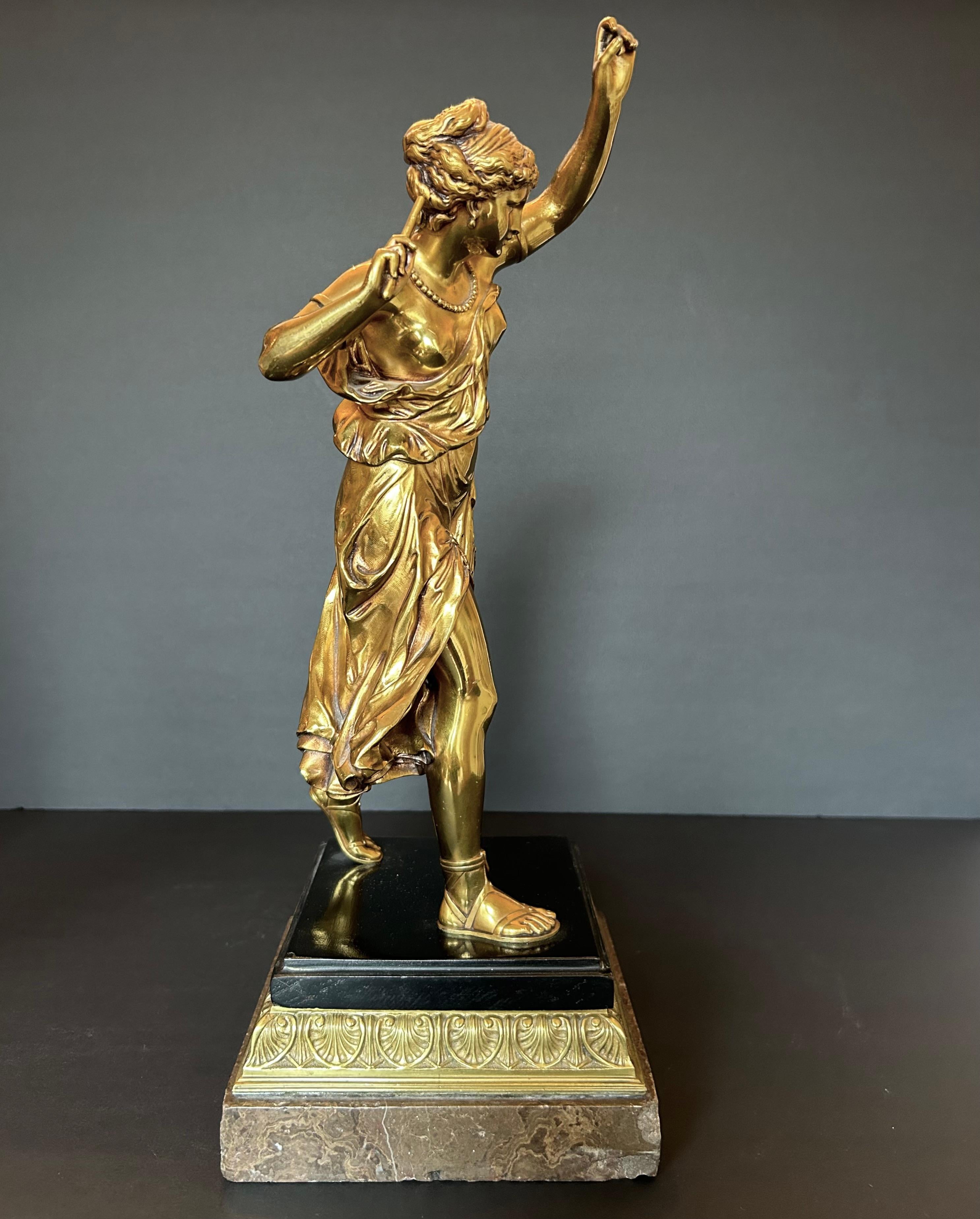 Pair of Continental Gilt Bronze Figures For Sale 2