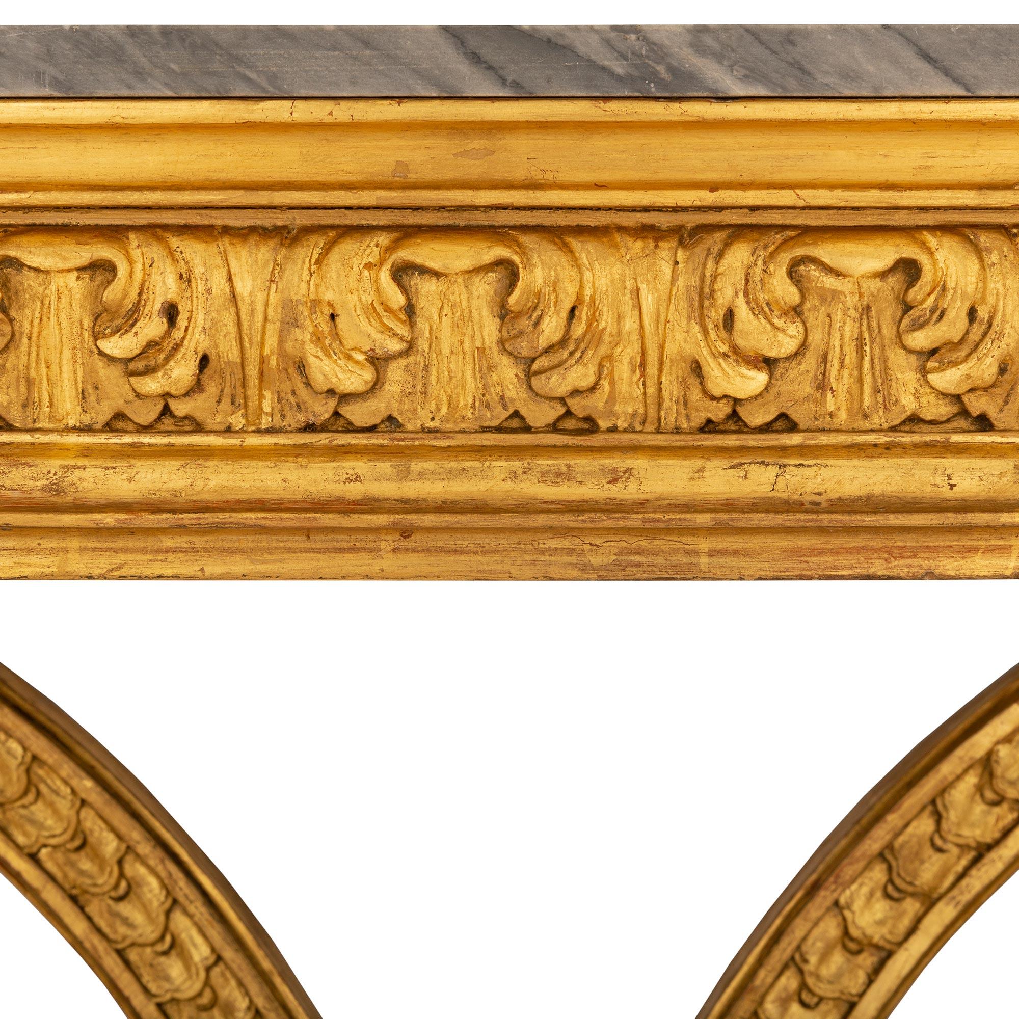 Marble Pair of Continental Mid-19th Century Neo-Classical St. Console Tables For Sale