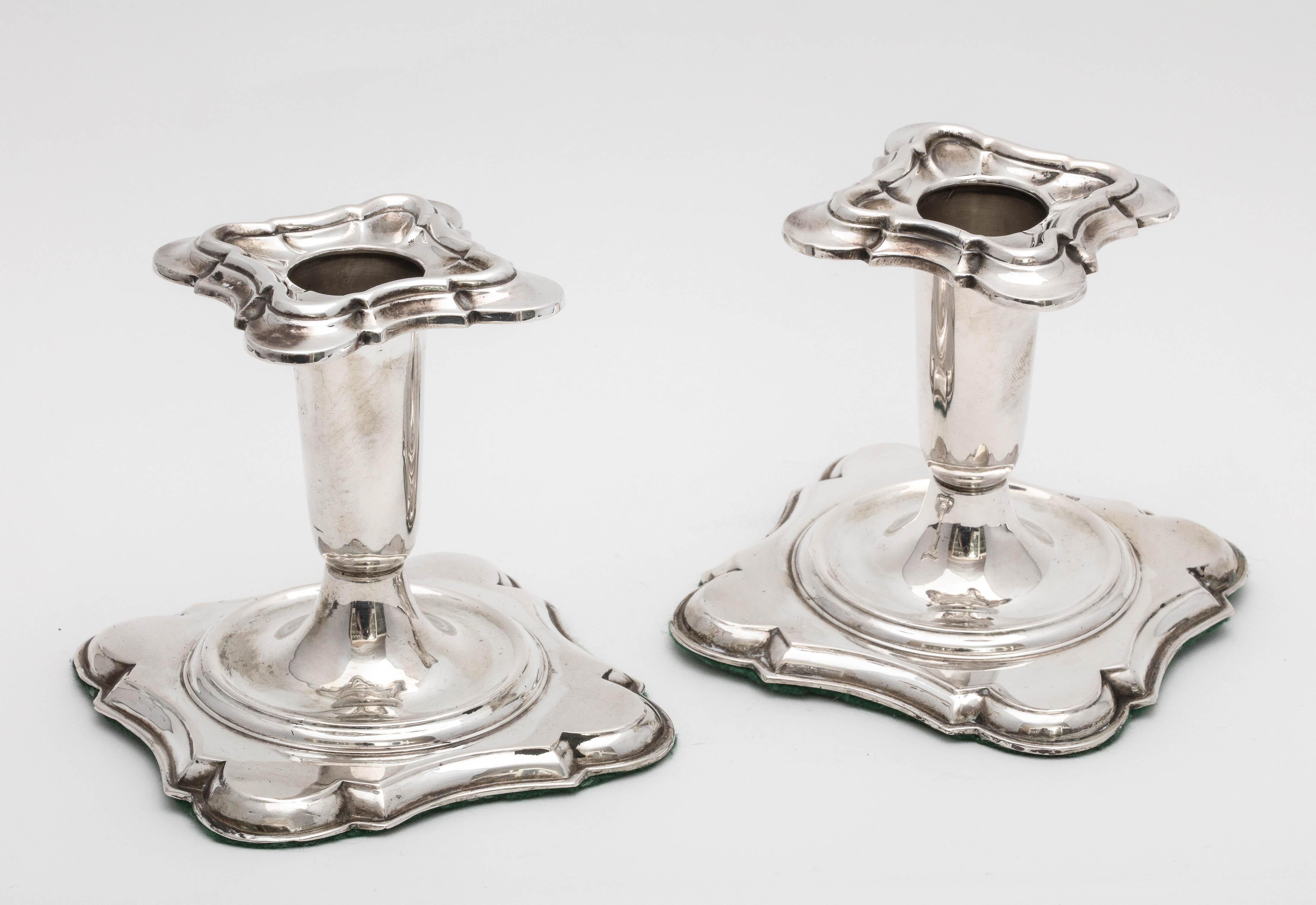 Georgian Pair of Continental Silver '.835' Norwegian Candlesticks by Theodor Olsens For Sale