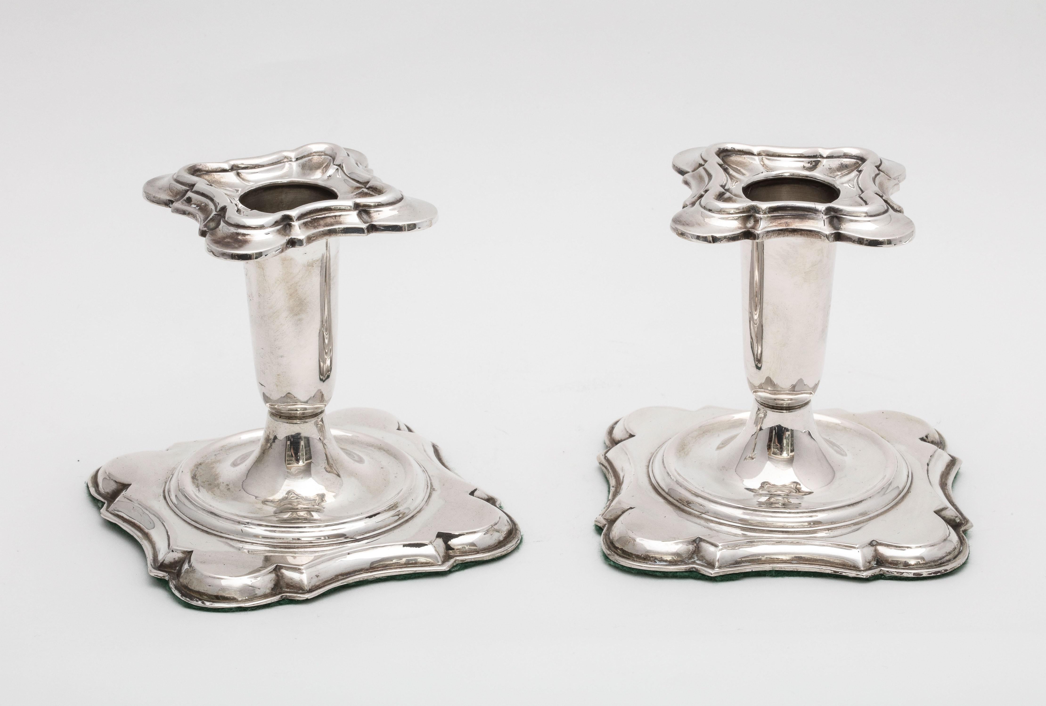 Pair of Continental Silver '.835' Norwegian Candlesticks by Theodor Olsens In Good Condition For Sale In New York, NY