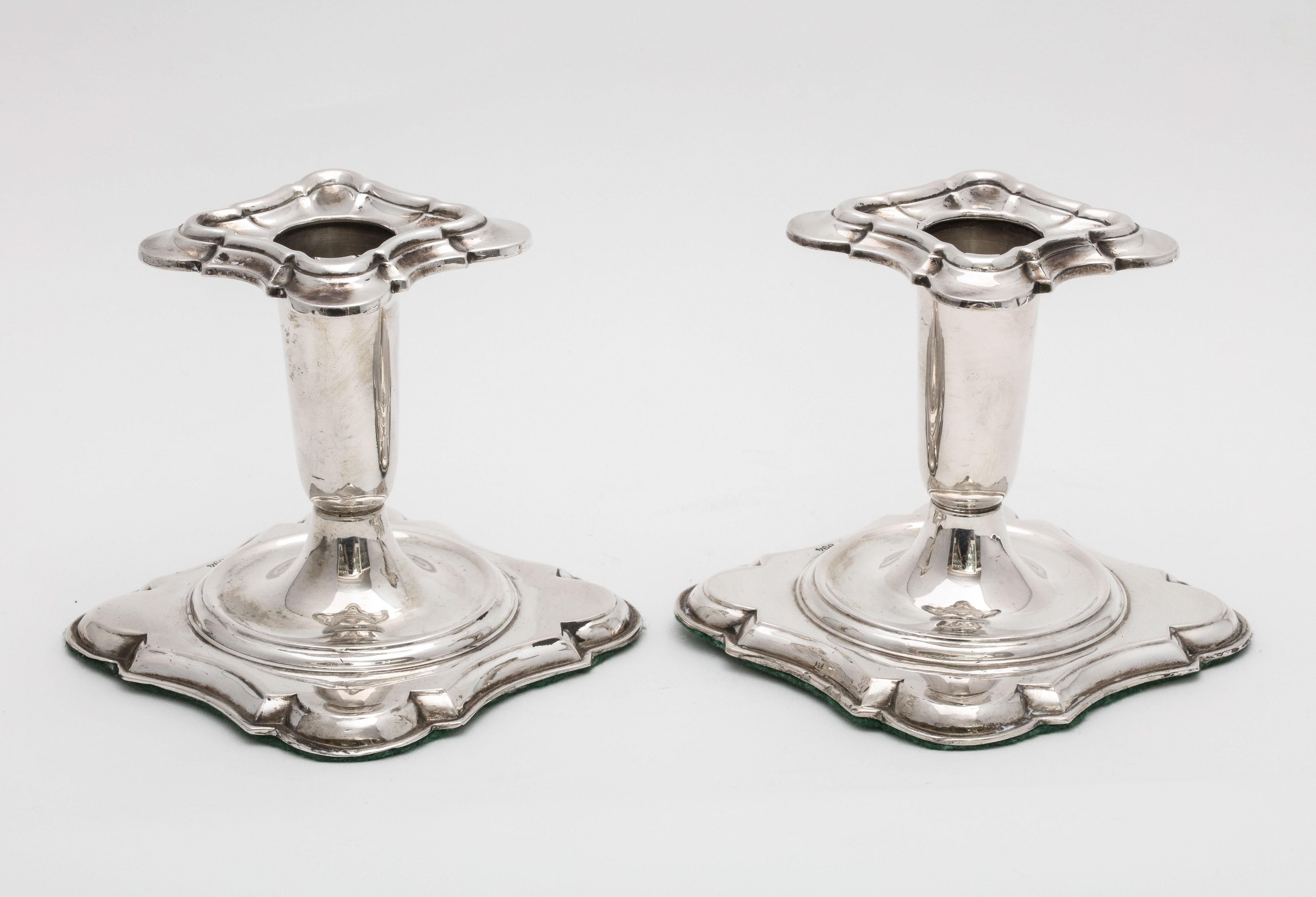 Mid-20th Century Pair of Continental Silver '.835' Norwegian Candlesticks by Theodor Olsens For Sale
