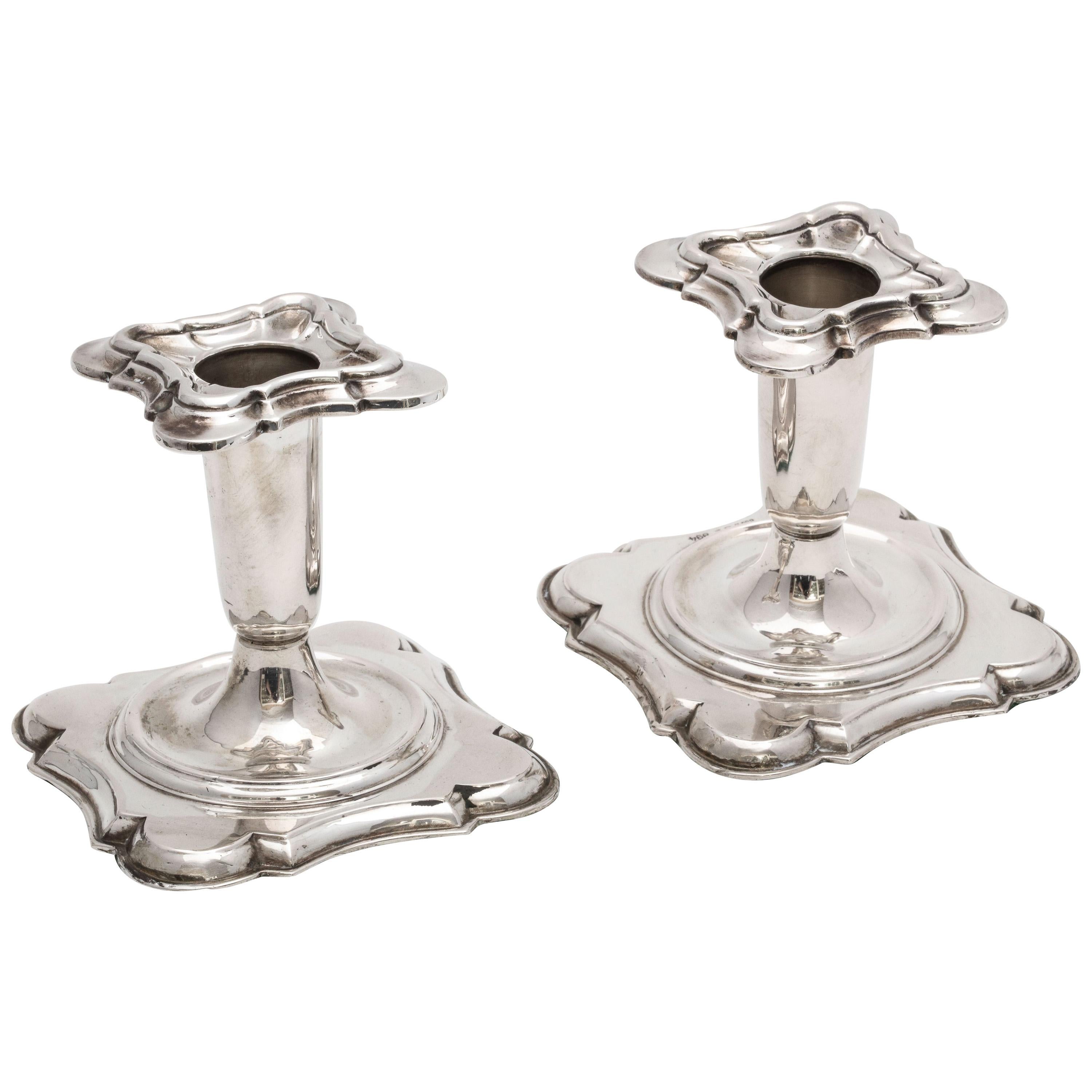 Pair of Continental Silver '.835' Norwegian Candlesticks by Theodor Olsens