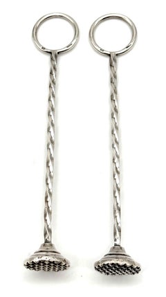 Pair of Continental Silver Cocktail Muddlers, Early 20th Century