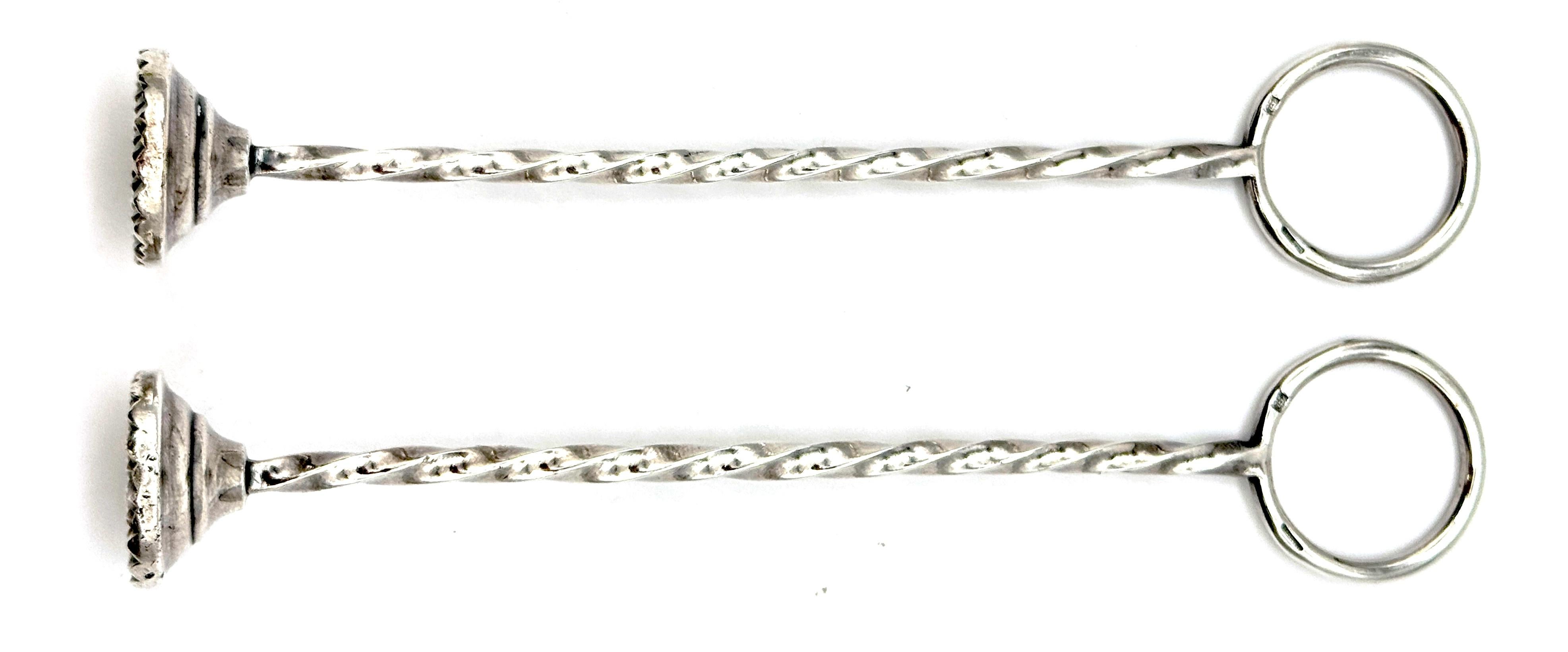 European Pair of Continental Silver Cocktail Muddlers, Early 20th Century For Sale