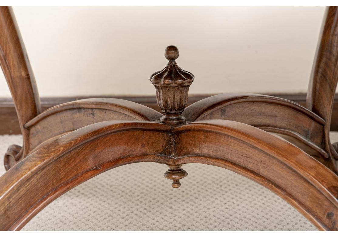 French Provincial Pair of Continental Style Inlaid Wood Side Tables For Sale
